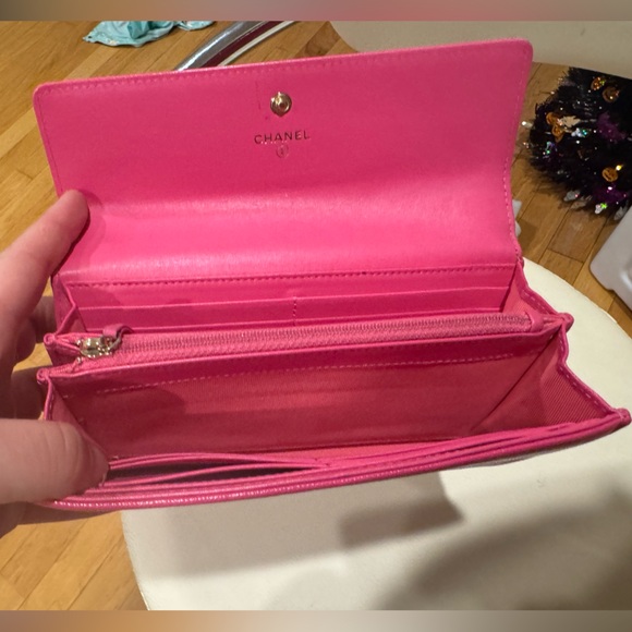 Auth CHANEL camellia Barbie pink long wallet - Picture 7 of 7